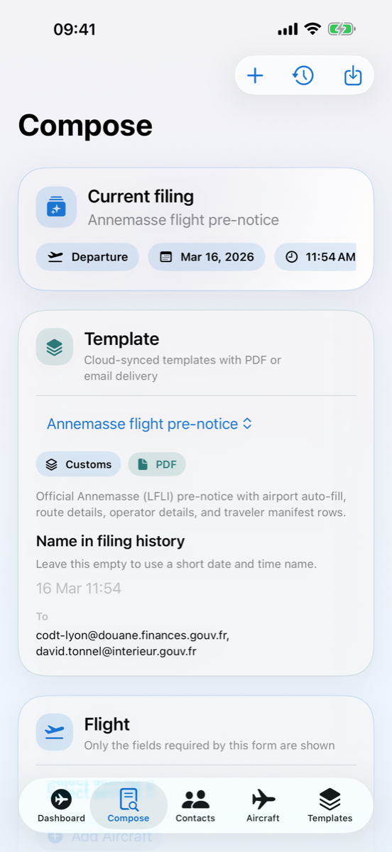 Pilot Form compose screenshot